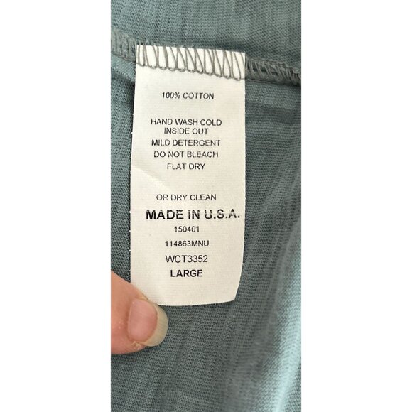 Dildabanian Womens Blue V-Neck Short-Sleeve Cotton T-Shirt Size Large Made In US - Picture 6 of 6